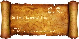 Quint Karmelina névjegykártya